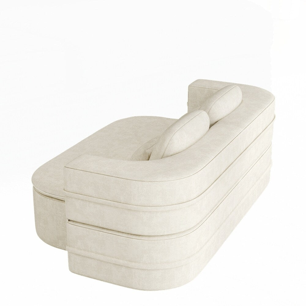 Folding Mattress Sofa with Fixed Shape Frame Convertible Sleeper Foam Sofa Bed with Blanket