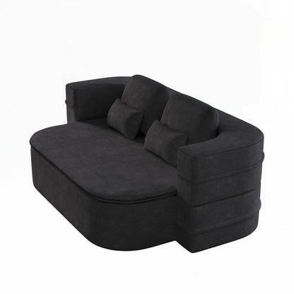 Folding Mattress Sofa with Fixed Shape Frame Convertible Sleeper Foam Sofa Bed with Blanket