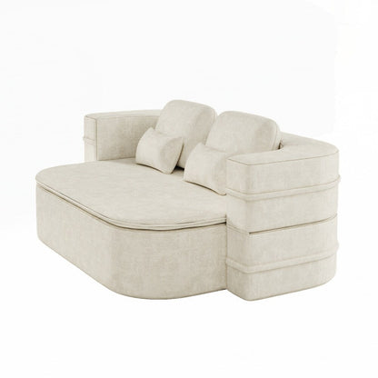 Folding Mattress Sofa with Fixed Shape Frame Convertible Sleeper Foam Sofa Bed with Blanket
