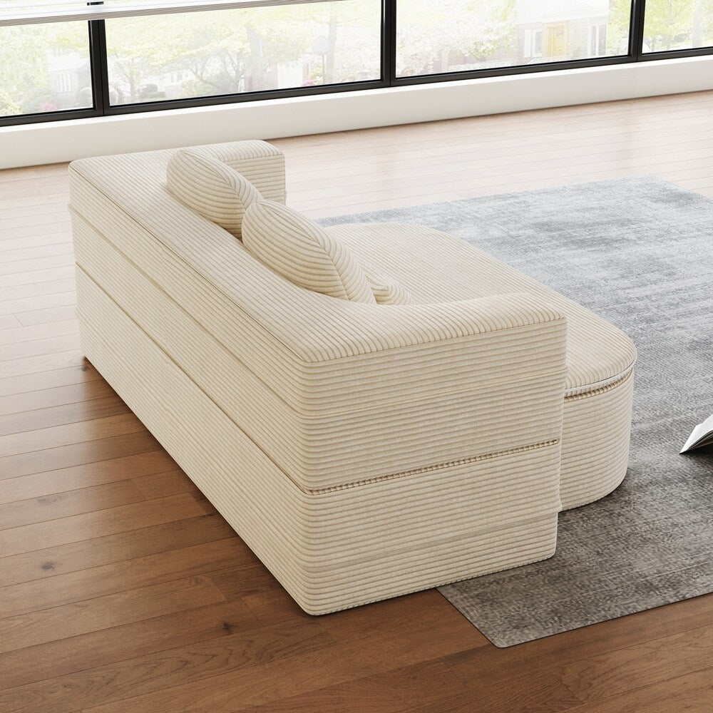 Folding Mattress Sofa with Fixed Shape Frame Convertible Sleeper Foam Sofa Bed with Blanket