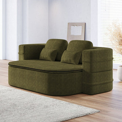 Folding Mattress Sofa with Fixed Shape Frame Convertible Sleeper Foam Sofa Bed with Blanket
