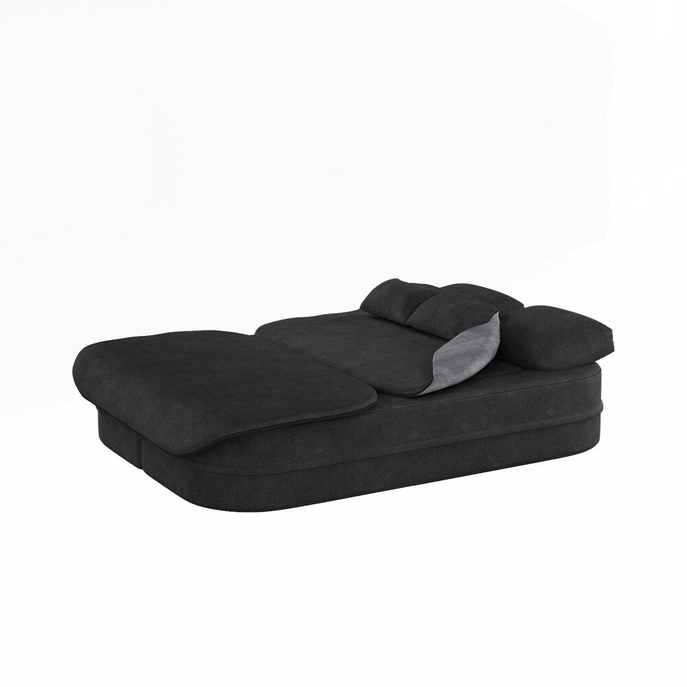 Folding Mattress Sofa with Fixed Shape Frame Convertible Sleeper Foam Sofa Bed with Blanket