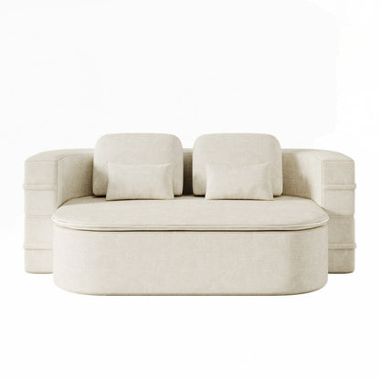Folding Mattress Sofa with Fixed Shape Frame Convertible Sleeper Foam Sofa Bed with Blanket