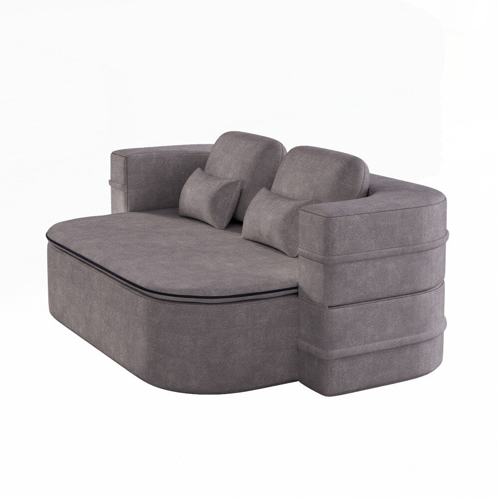 Folding Mattress Sofa with Fixed Shape Frame Convertible Sleeper Foam Sofa Bed with Blanket