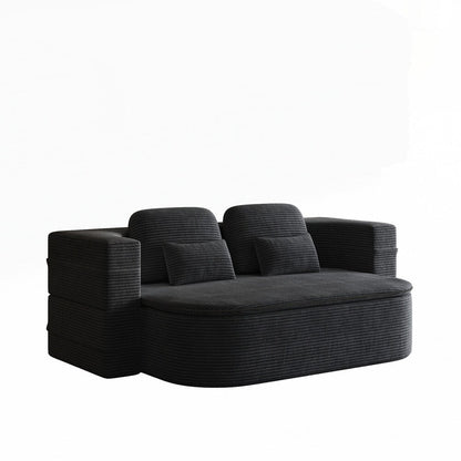 Folding Mattress Sofa with Fixed Shape Frame Convertible Sleeper Foam Sofa Bed with Blanket
