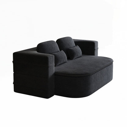 Folding Mattress Sofa with Fixed Shape Frame Convertible Sleeper Foam Sofa Bed with Blanket