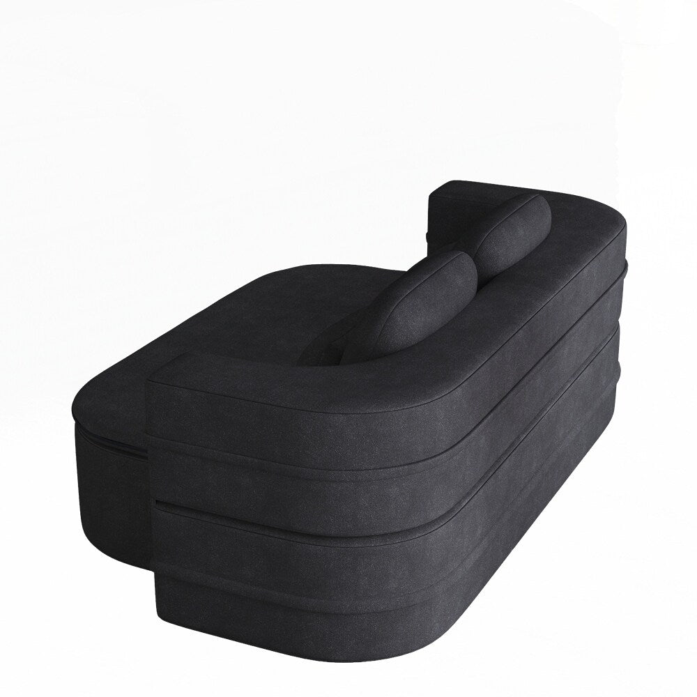 Folding Mattress Sofa with Fixed Shape Frame Convertible Sleeper Foam Sofa Bed with Blanket