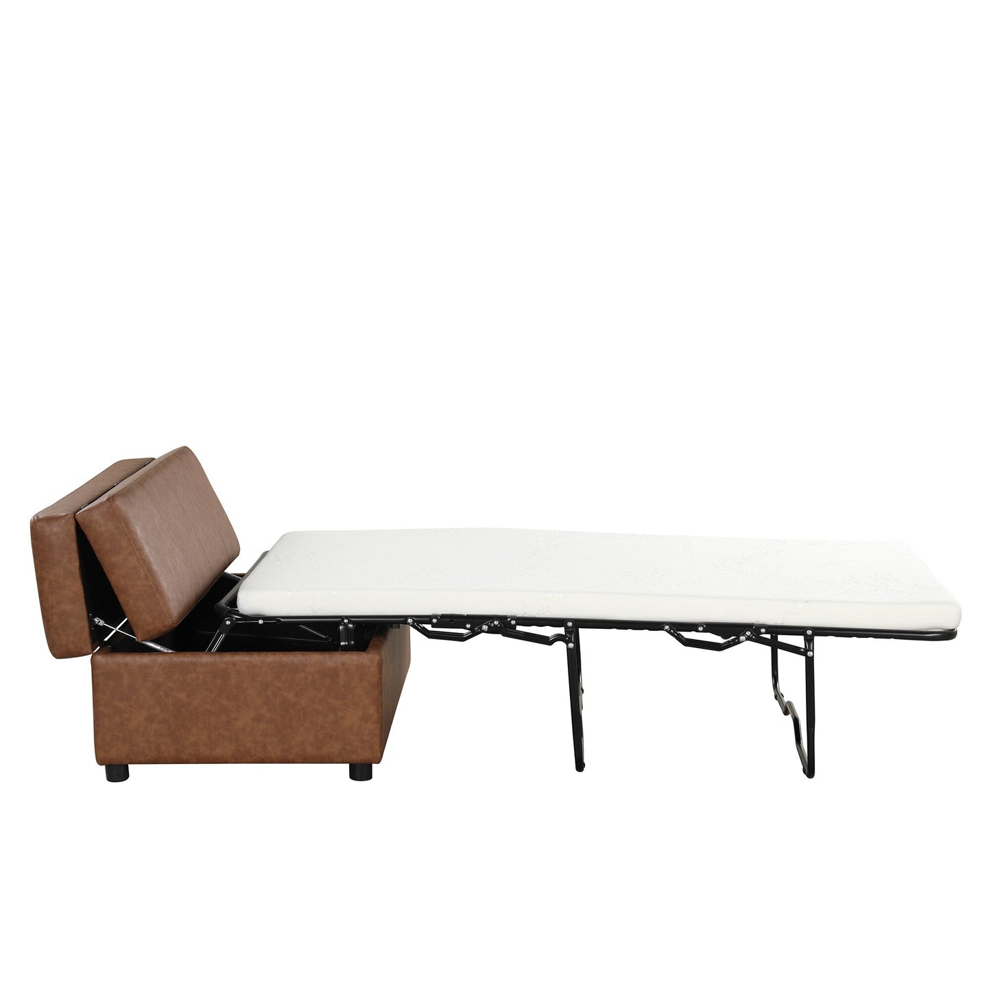 Folding Ottoman Sleeper Bed with Mattress Convertible Guest Bed
