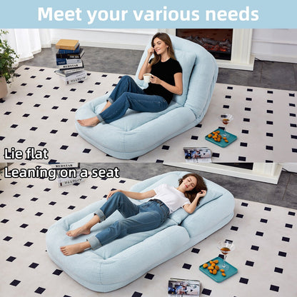 Folding Sofa Chair with 5 Adjustable Positions Plush Floor Lounge Chair for Gaming, Meditation, and Relaxation