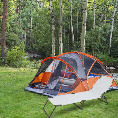 Folding Three-Fold Camping Bed Gray