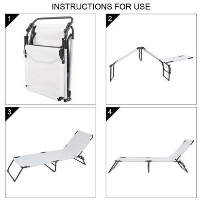 Folding Three-Fold Camping Bed Gray
