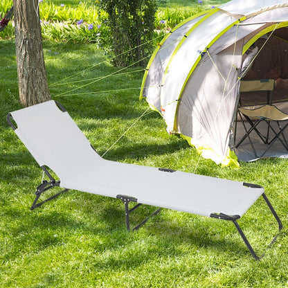 Folding Three-Fold Camping Bed Gray
