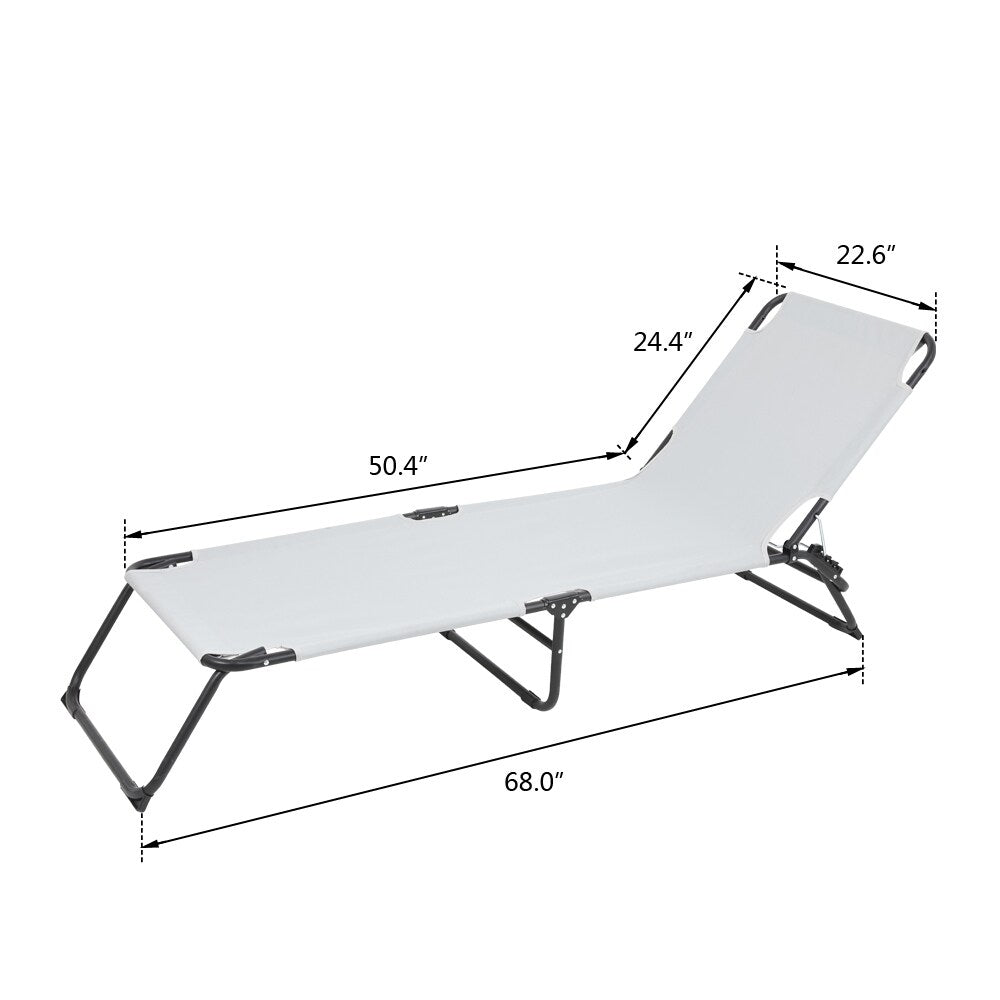 Folding Three-Fold Camping Bed Gray