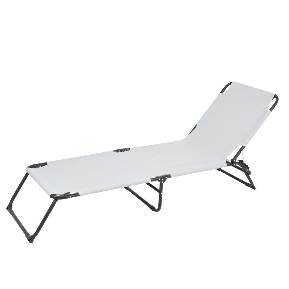 Folding Three-Fold Camping Bed Gray