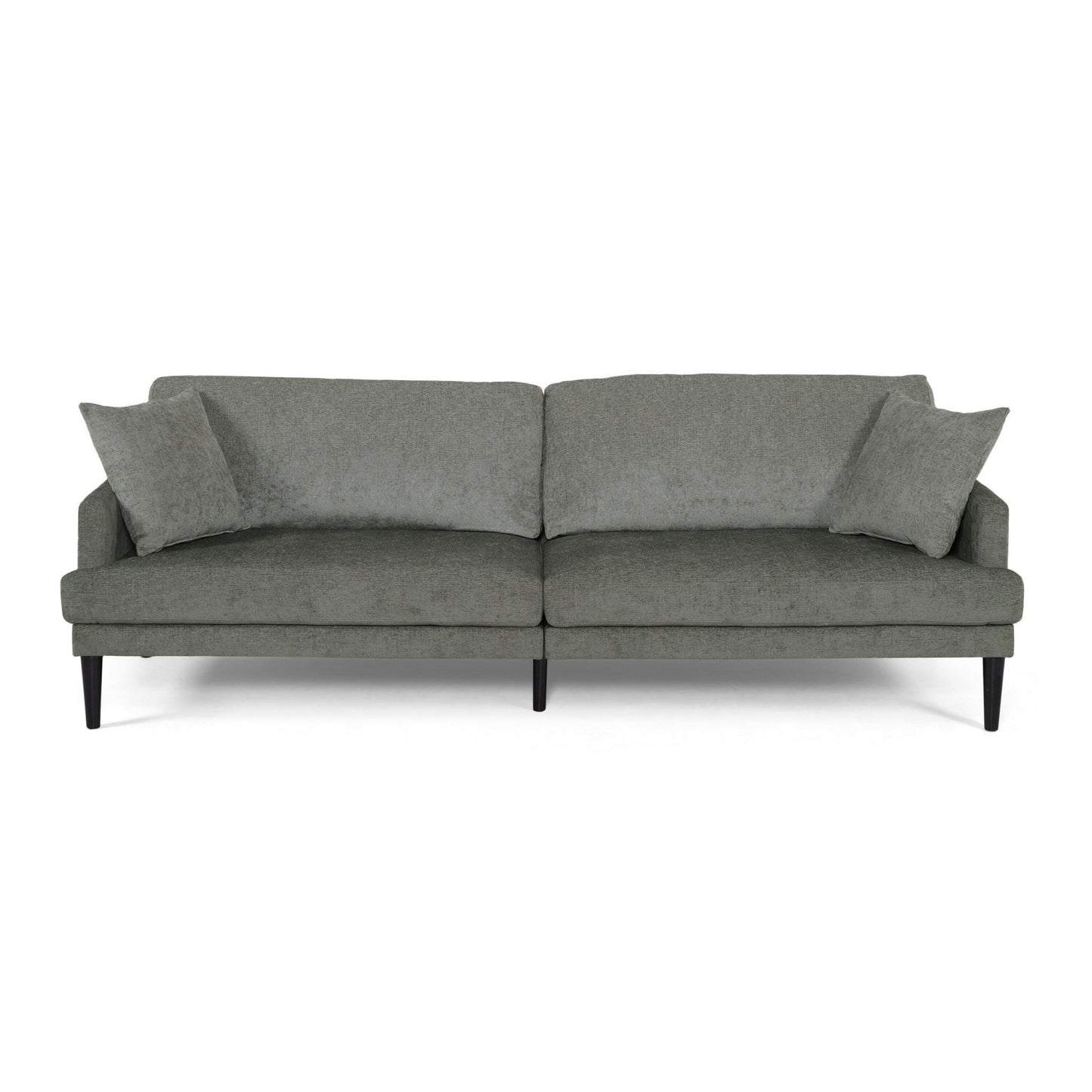 Foli Sofa, 96 Inch, Rubberwood Tapered Legs, Transitional Taupe Gray