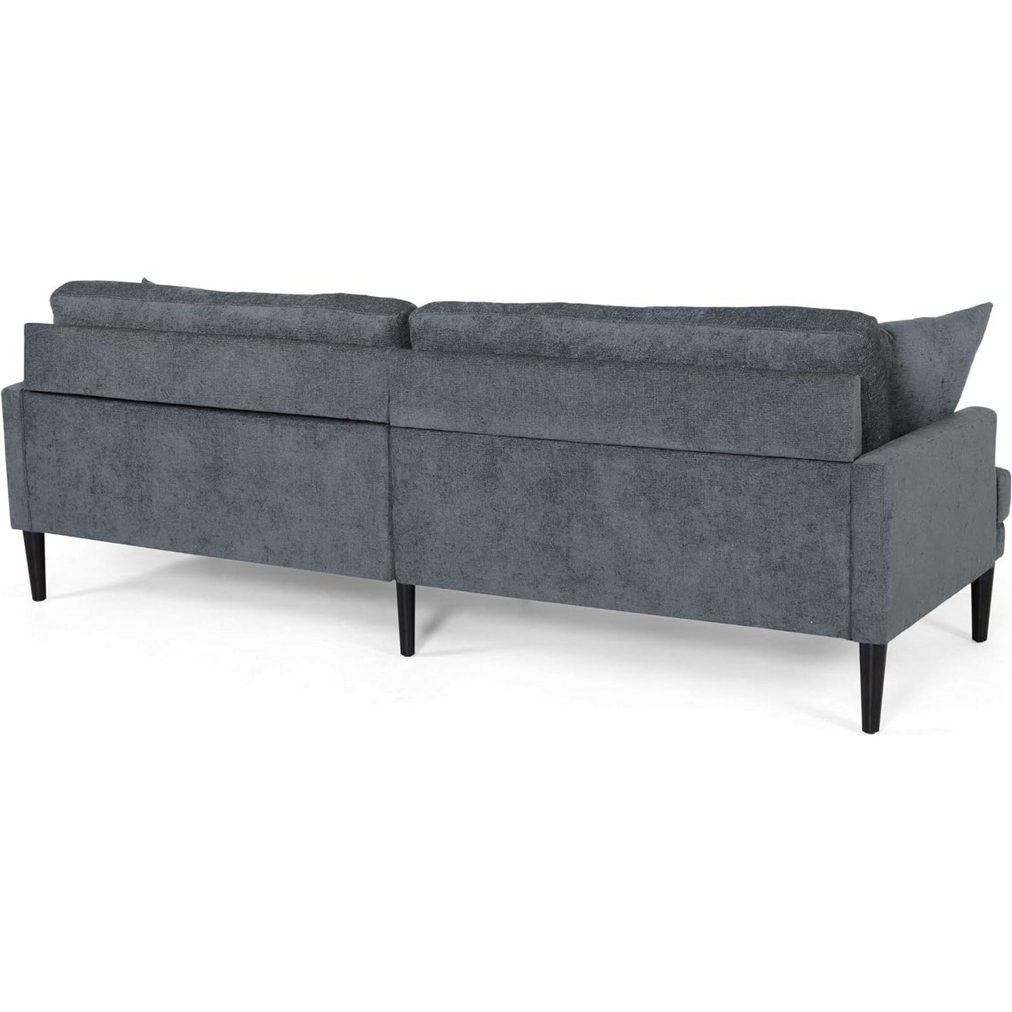 Foli Sofa, Tapered Legs, 96 Inch, Plush Bench Seats, Dark Blue Fabric