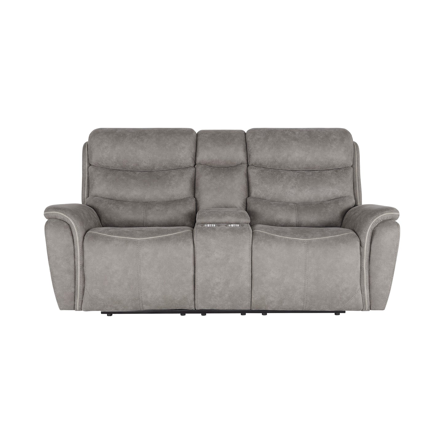 Folu Power Reclining Sofa, 76 Inch, Gray Fabric Upholstery, USB Ports