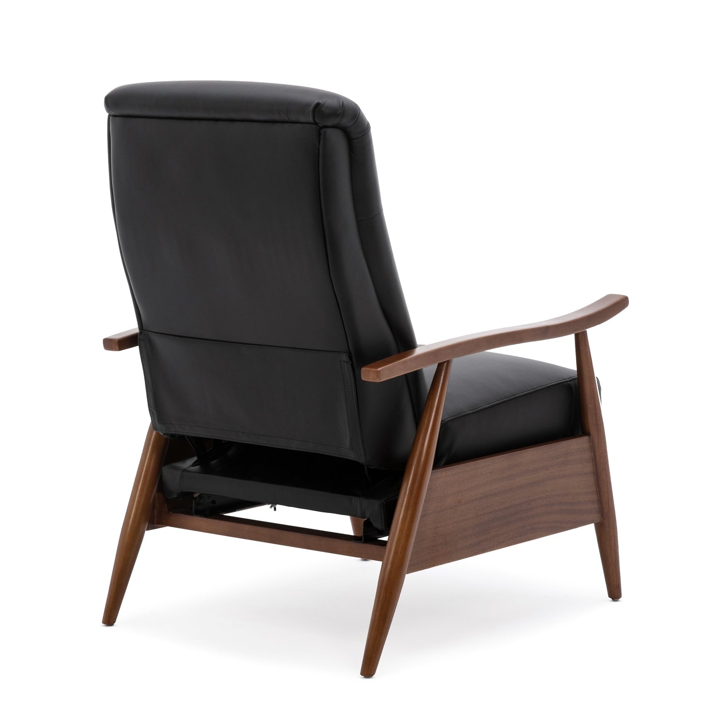Fordham Top Grain Leather Wood Arm Push Back Recliner by Greyson Living