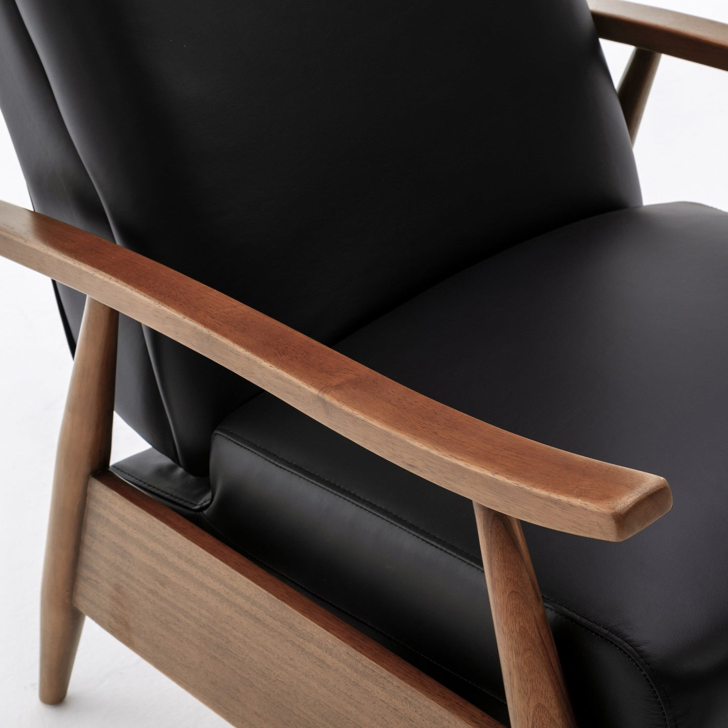 Fordham Top Grain Leather Wood Arm Push Back Recliner by Greyson Living