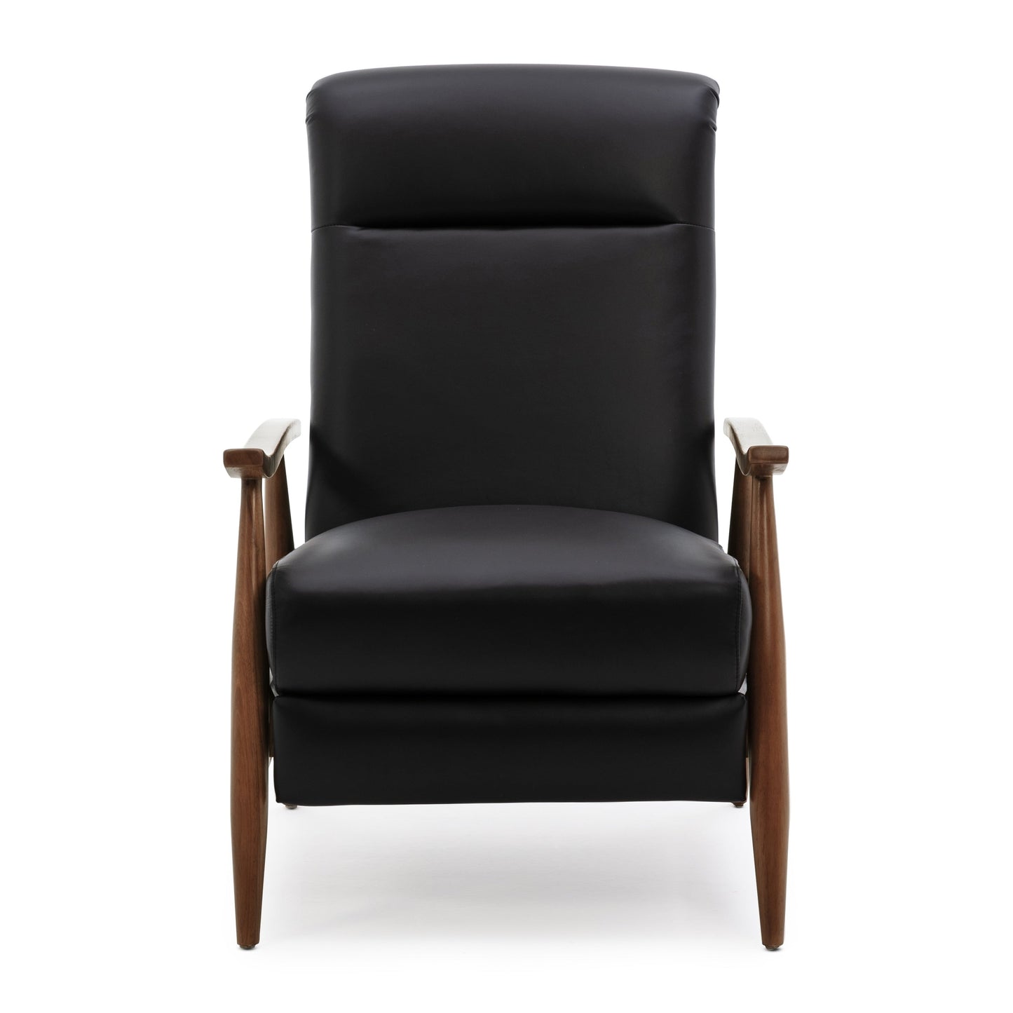 Fordham Top Grain Leather Wood Arm Push Back Recliner by Greyson Living