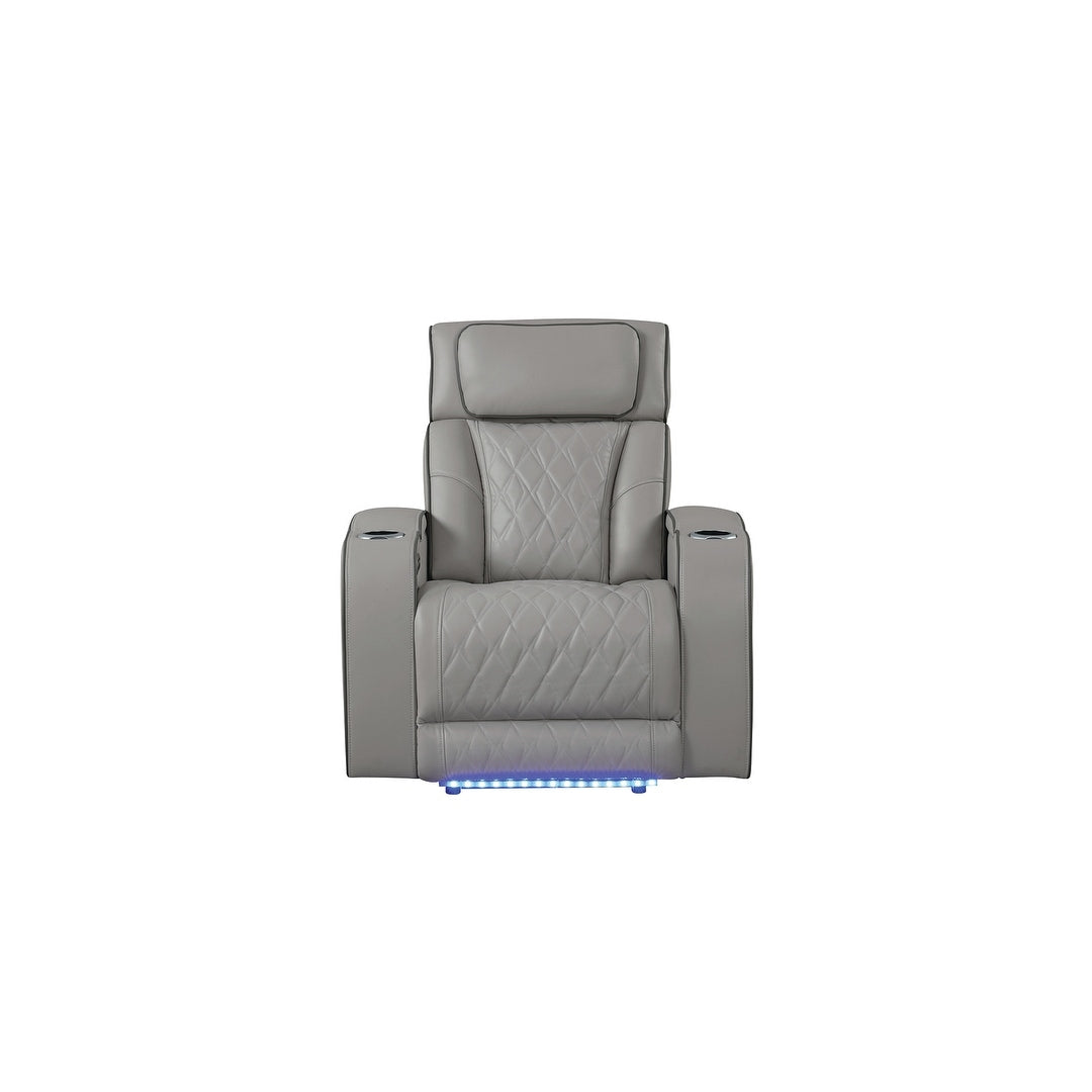 Fortuner Modern Style Upholstery Recliner Chair Made with Wood & Massage Function Included-Gray