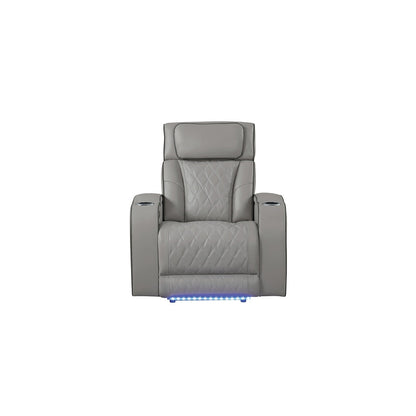 Fortuner Modern Style Upholstery Recliner Chair Made with Wood & Massage Function Included-Gray