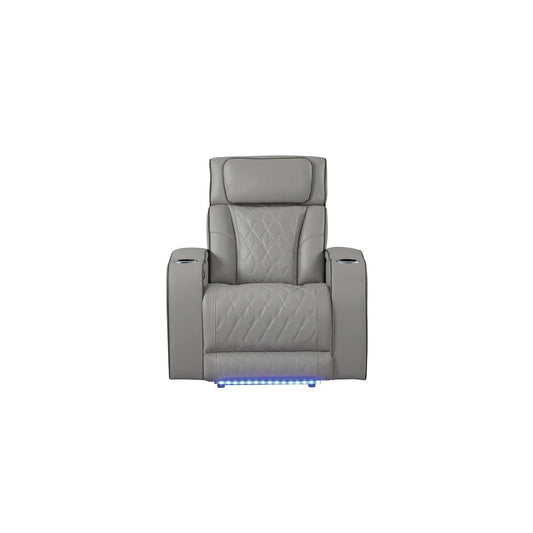 Fortuner Modern Style Upholstery Recliner Chair Made with Wood & Massage Function Included-Gray