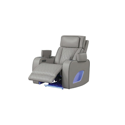 Fortuner Modern Style Upholstery Recliner Chair Made with Wood & Massage Function Included-Gray