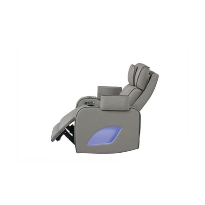 Fortuner Modern Style Upholstery Recliner Chair Made with Wood & Massage Function Included-Gray
