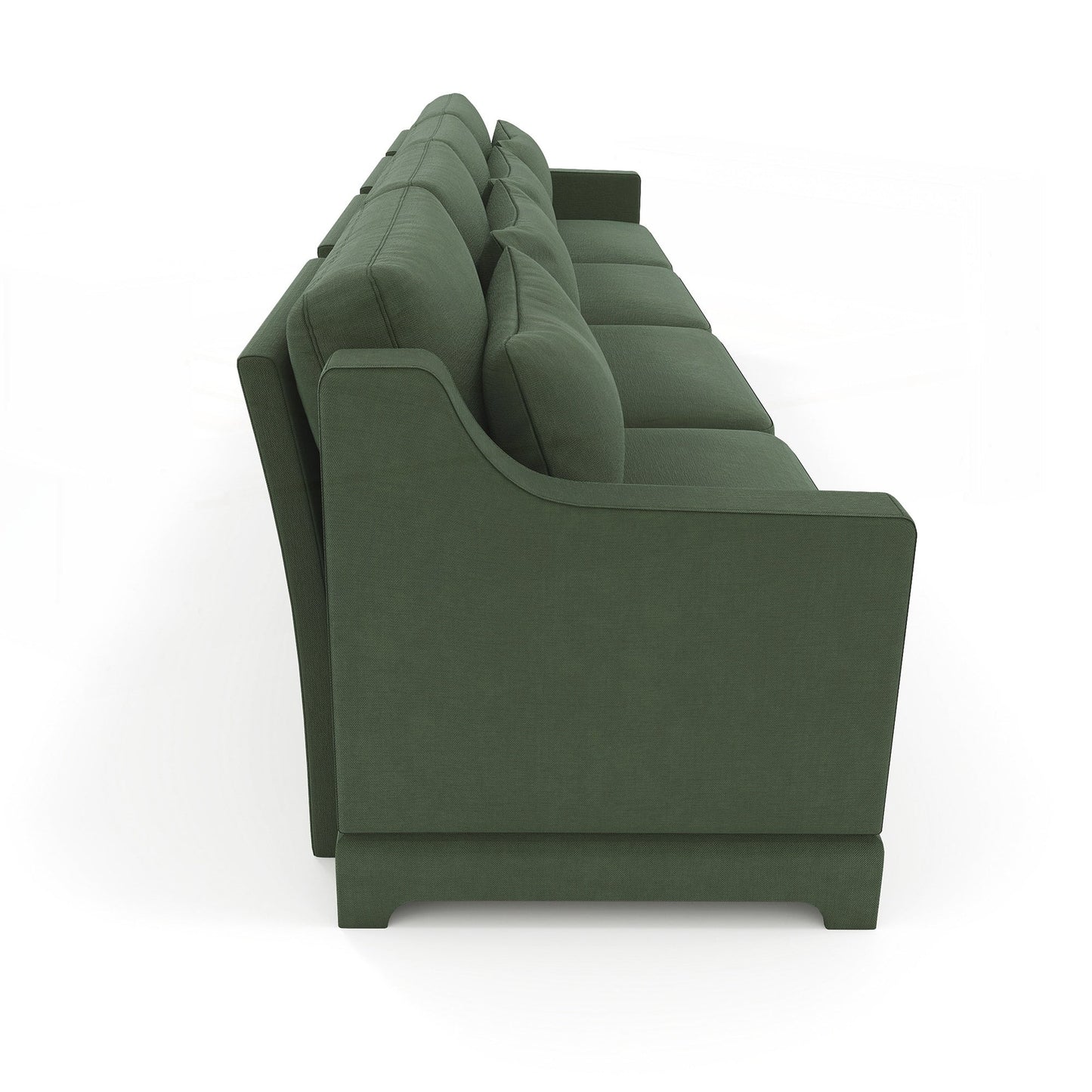 Four seater chenille sofa with lumbar pillow