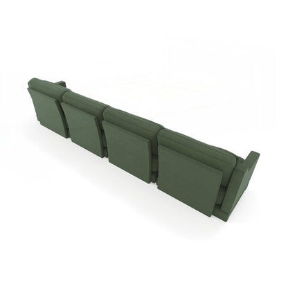 Four seater chenille sofa with lumbar pillow