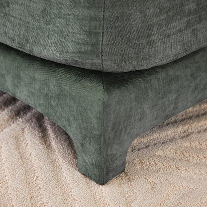 Four seater chenille sofa with lumbar pillow