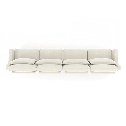 Four seater chenille sofa with lumbar pillow