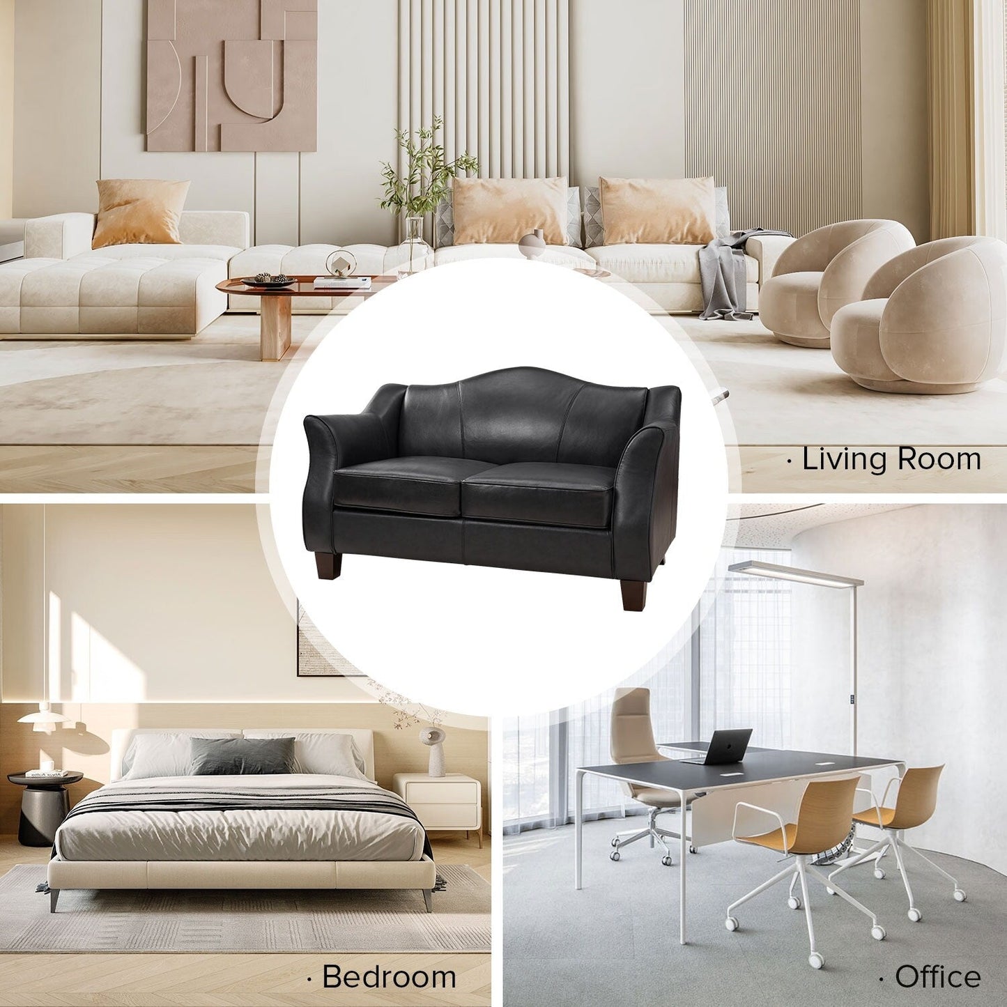 Franco Traditional 60 Wide Genuine Leather Sofa by HULALA HOME