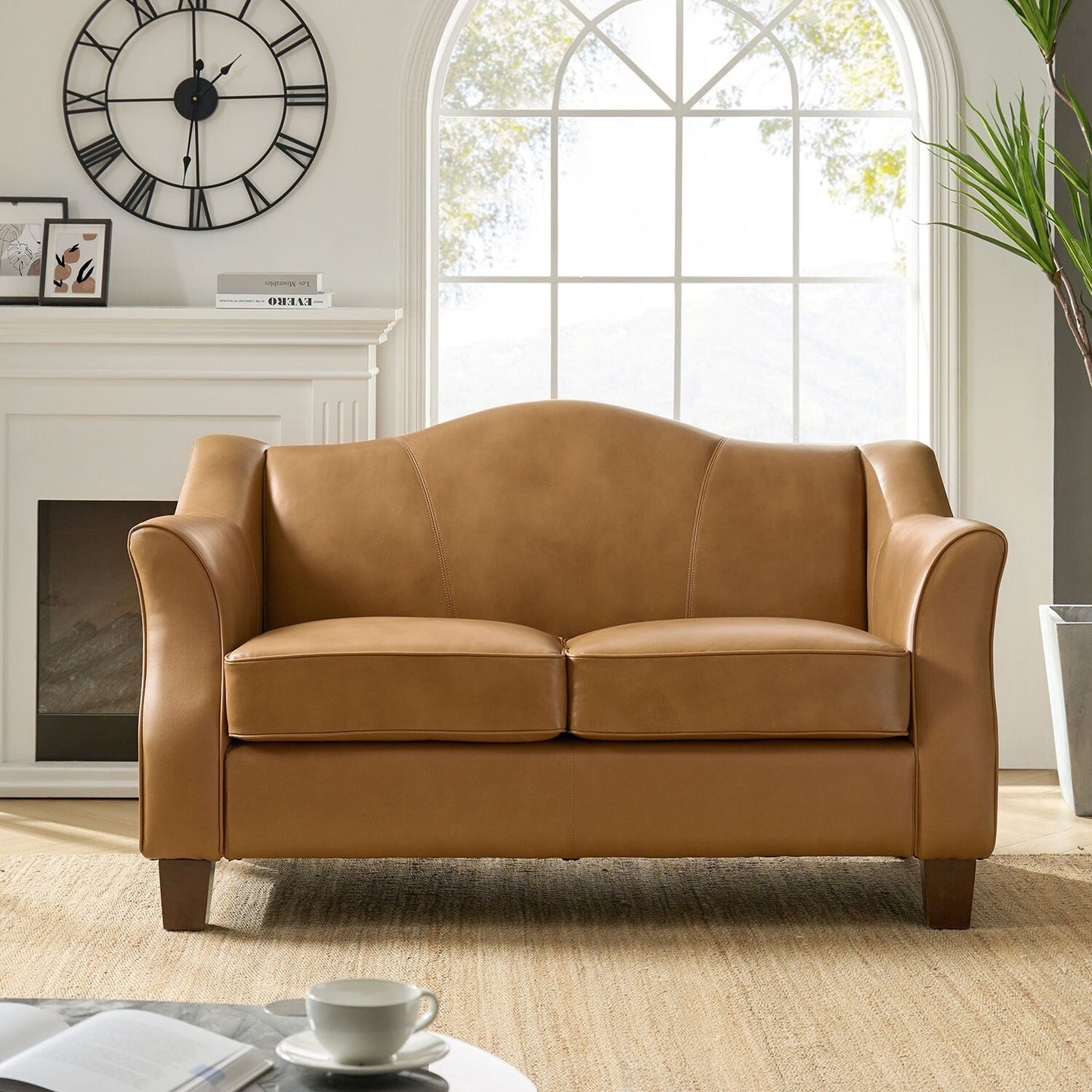 Franco Traditional 60 Wide Genuine Leather Sofa by HULALA HOME