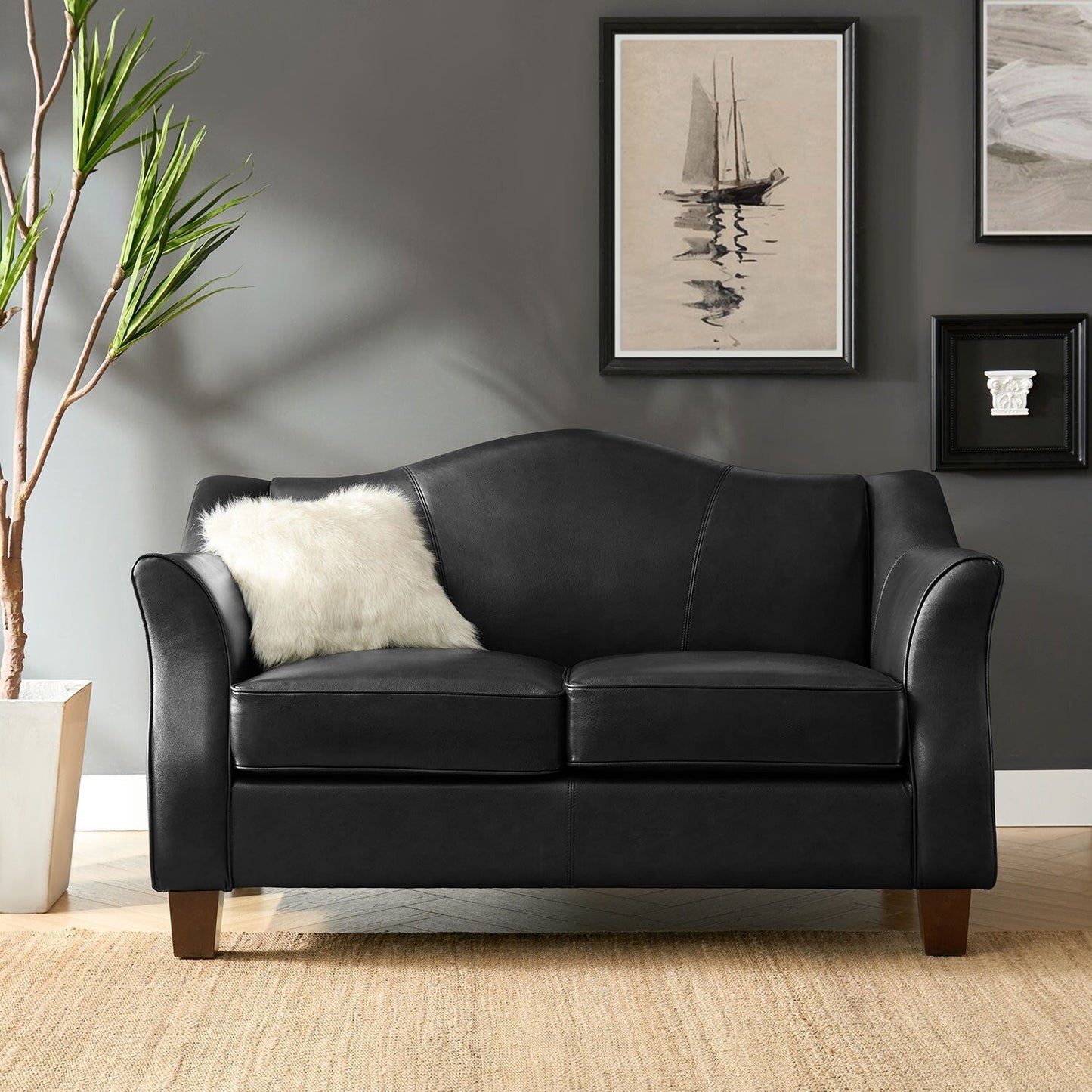 Franco Traditional 60 Wide Genuine Leather Sofa by HULALA HOME