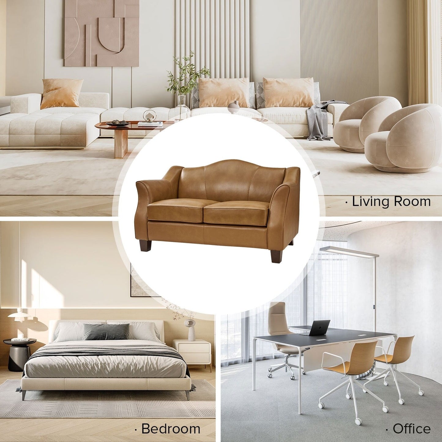 Franco Traditional 60 Wide Genuine Leather Sofa by HULALA HOME
