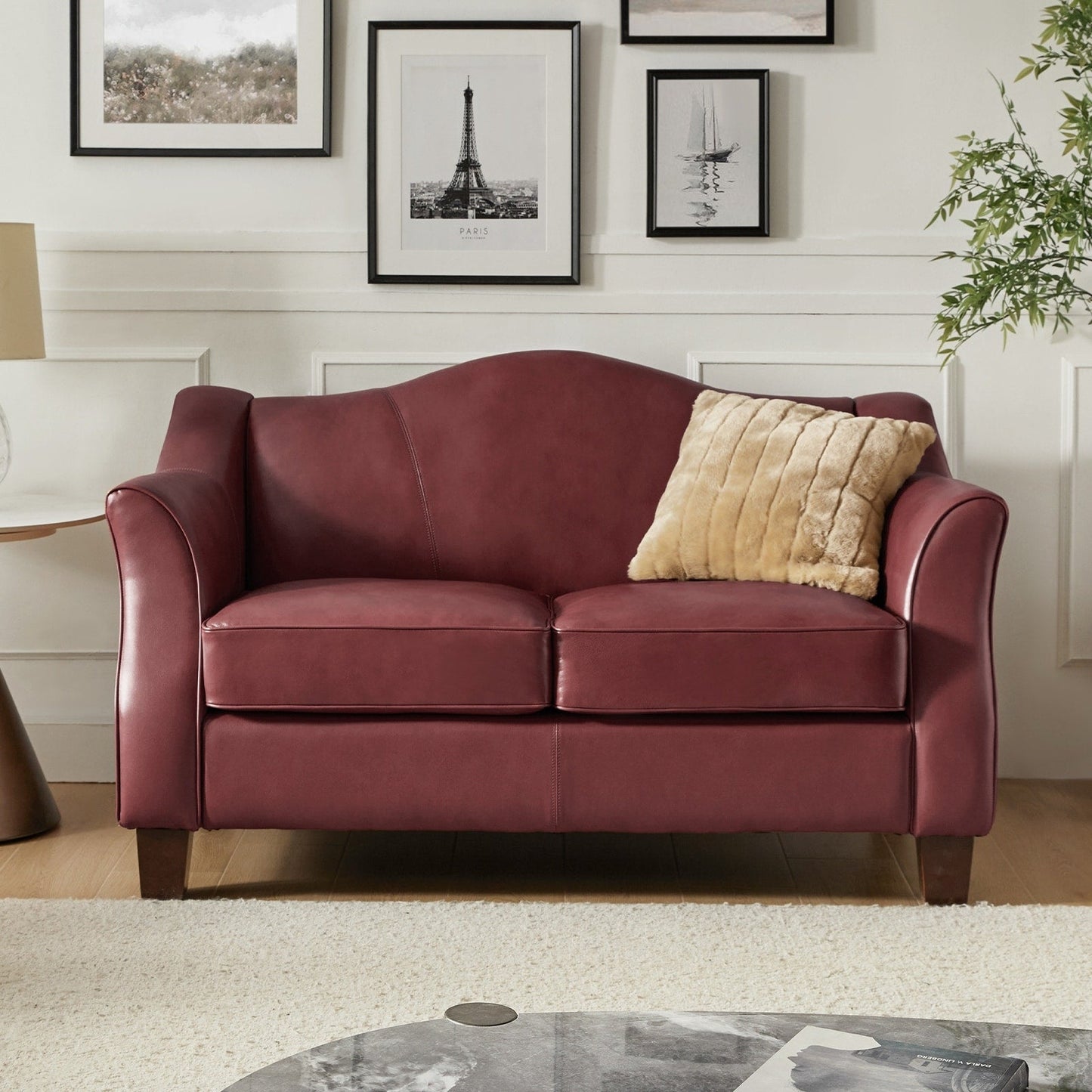 Franco Traditional 60 Wide Genuine Leather Sofa by HULALA HOME