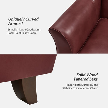 Franco Traditional 60 Wide Genuine Leather Sofa by HULALA HOME