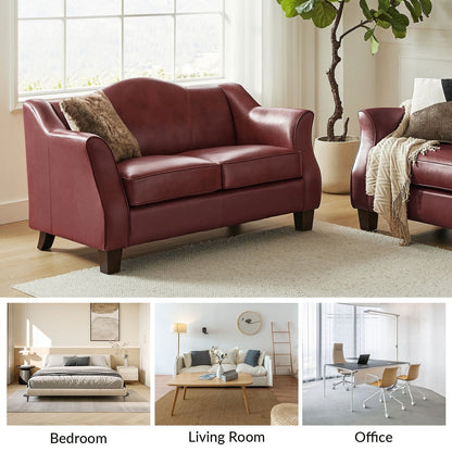 Franco Traditional 60 Wide Genuine Leather Sofa by HULALA HOME