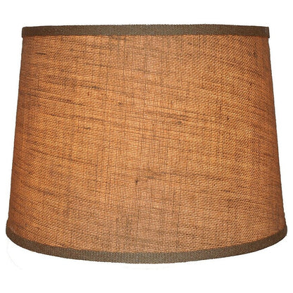 French Drum Burlap Lampshade, 12 to 16 Bottom Size
