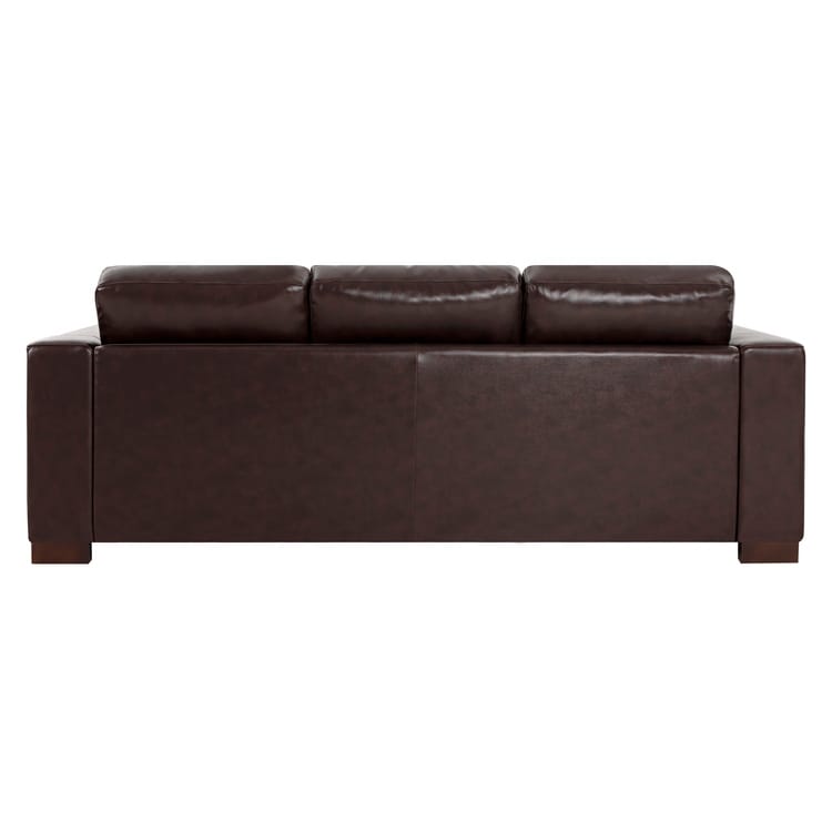Oversized Genuine Leather Sofa - Ultimate Comfort Mid-Century Living Room Sofa Modern Couch with Sturdy Block Legs