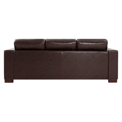 Oversized Genuine Leather Sofa - Ultimate Comfort Mid-Century Living Room Sofa Modern Couch with Sturdy Block Legs