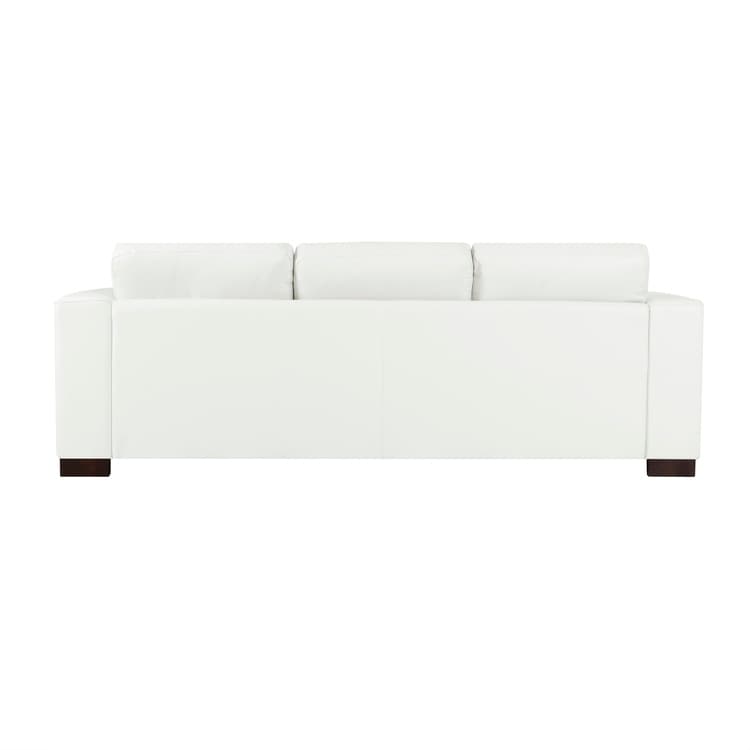 Oversized Genuine Leather Sofa - Ultimate Comfort Mid-Century Living Room Sofa Modern Couch with Sturdy Block Legs