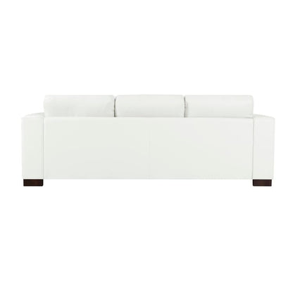 Oversized Genuine Leather Sofa - Ultimate Comfort Mid-Century Living Room Sofa Modern Couch with Sturdy Block Legs