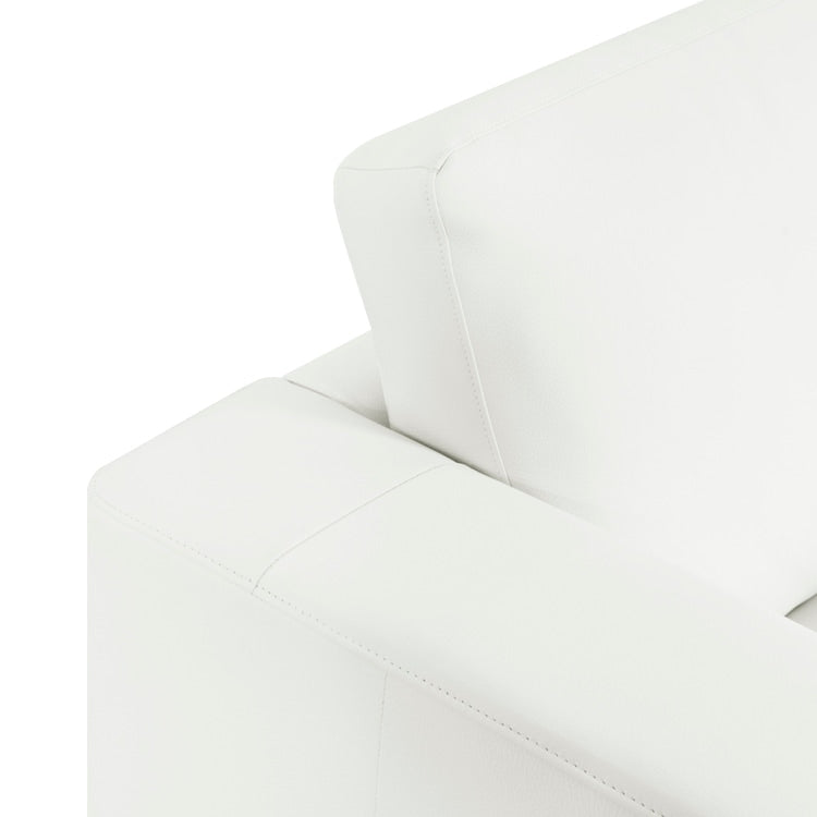 Oversized Genuine Leather Sofa - Ultimate Comfort Mid-Century Living Room Sofa Modern Couch with Sturdy Block Legs