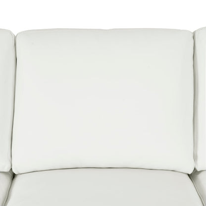 Oversized Genuine Leather Sofa - Ultimate Comfort Mid-Century Living Room Sofa Modern Couch with Sturdy Block Legs