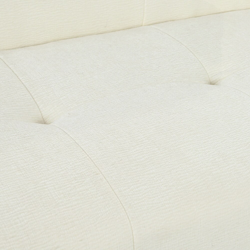 Full Sponge Compression Design Chenille Fabric 3-Seater Sofa with Tufted Style