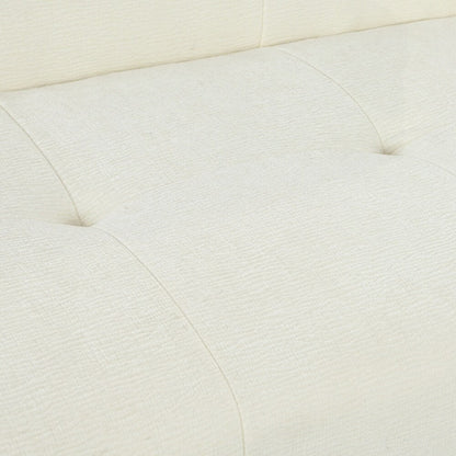 Full Sponge Compression Design Chenille Fabric 3-Seater Sofa with Tufted Style