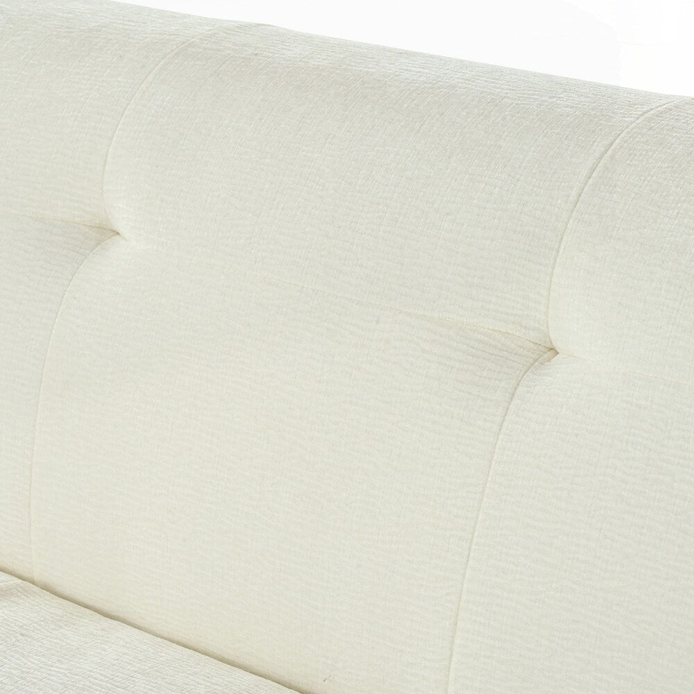 Full Sponge Compression Design Chenille Fabric 3-Seater Sofa with Tufted Style